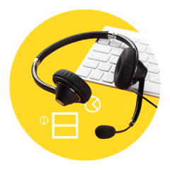 Wireless headset and keyboard to represent CCaaS business phone systems